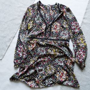 Topshop Floral Long Sleeve Dress Size 10